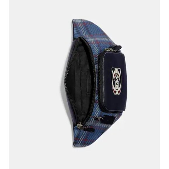 Coach Track Belt  Bag With Plaid Print And Coach Stamp Unisex - Picture 4 of 4
